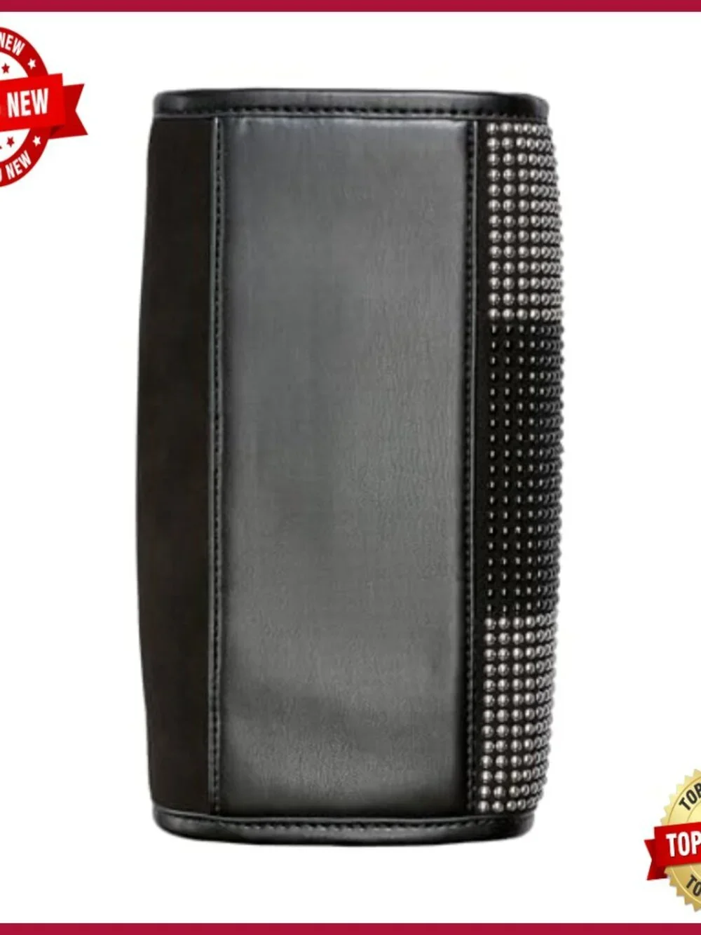 Small Studded Tote Bag with Faux Leather and Chain Strap